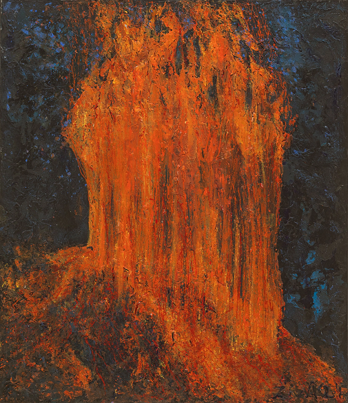 Preko vsega, ciklus Rdeče, 70x60cm, mešana tehnika, 2024