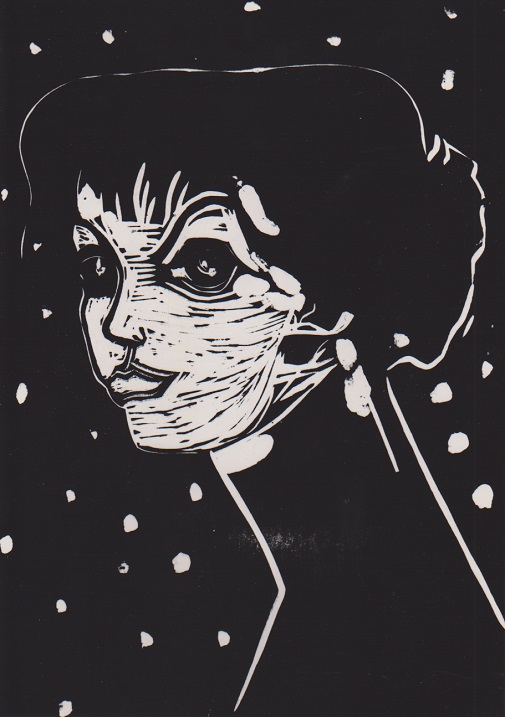 Moja žena, linorez, papir